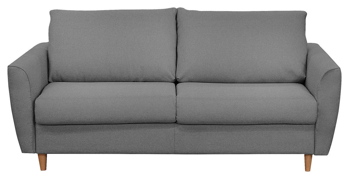 Schlafsofa Winter Dunkelgrau B: 195 cm - Dunkelgrau/Buchefarben, Design, Textil (195/90/102cm) - Livetastic