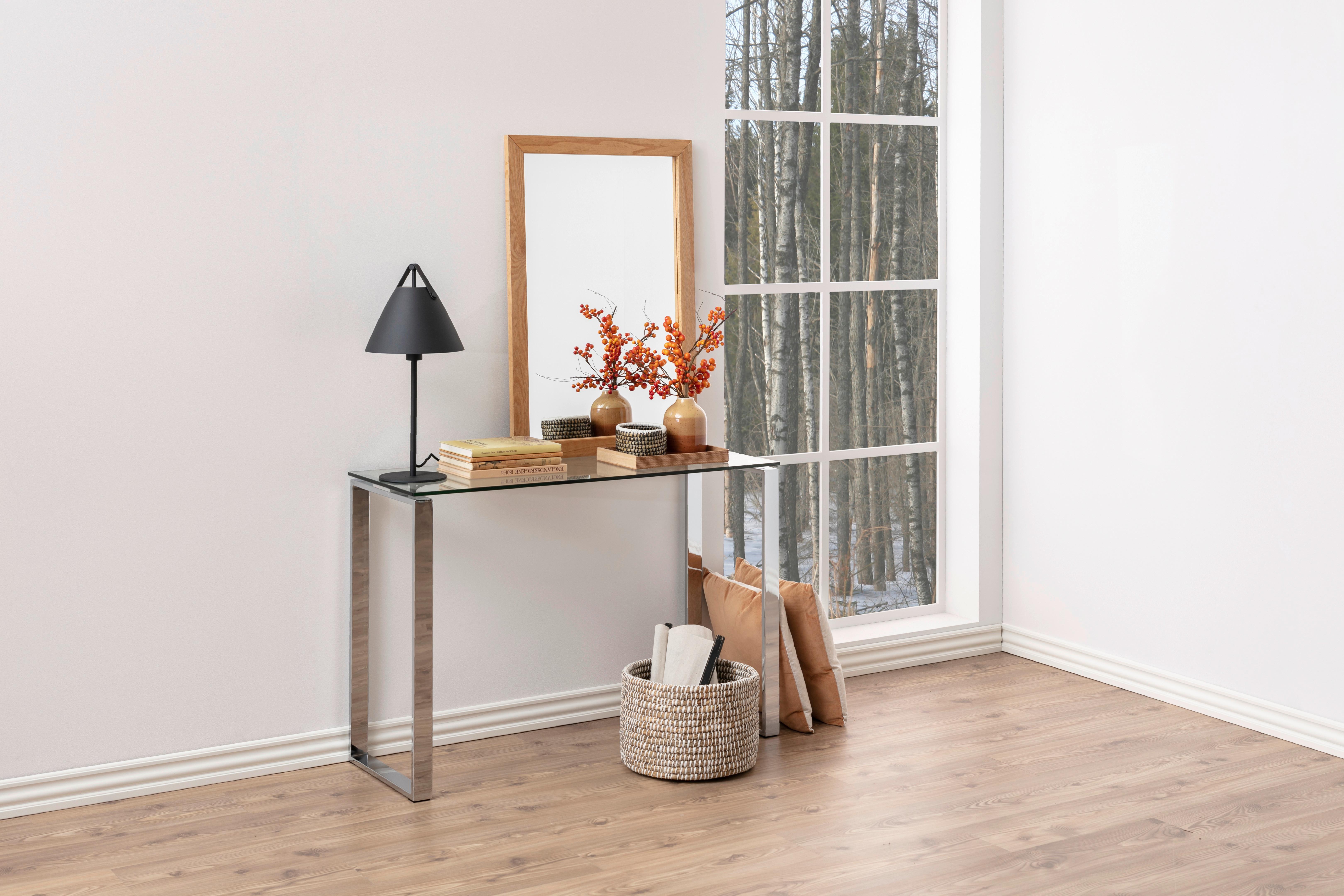 Konzolový stolek KATRINE - čiré/barvy chromu, Trend, kov/sklo (110/76/40cm) - Ambia Home