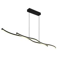LED-Hängeleuchte 67336-30h - Opal/Schwarz, Design, Kunststoff/Metall (110,4/8,6/120cm) - Globo
