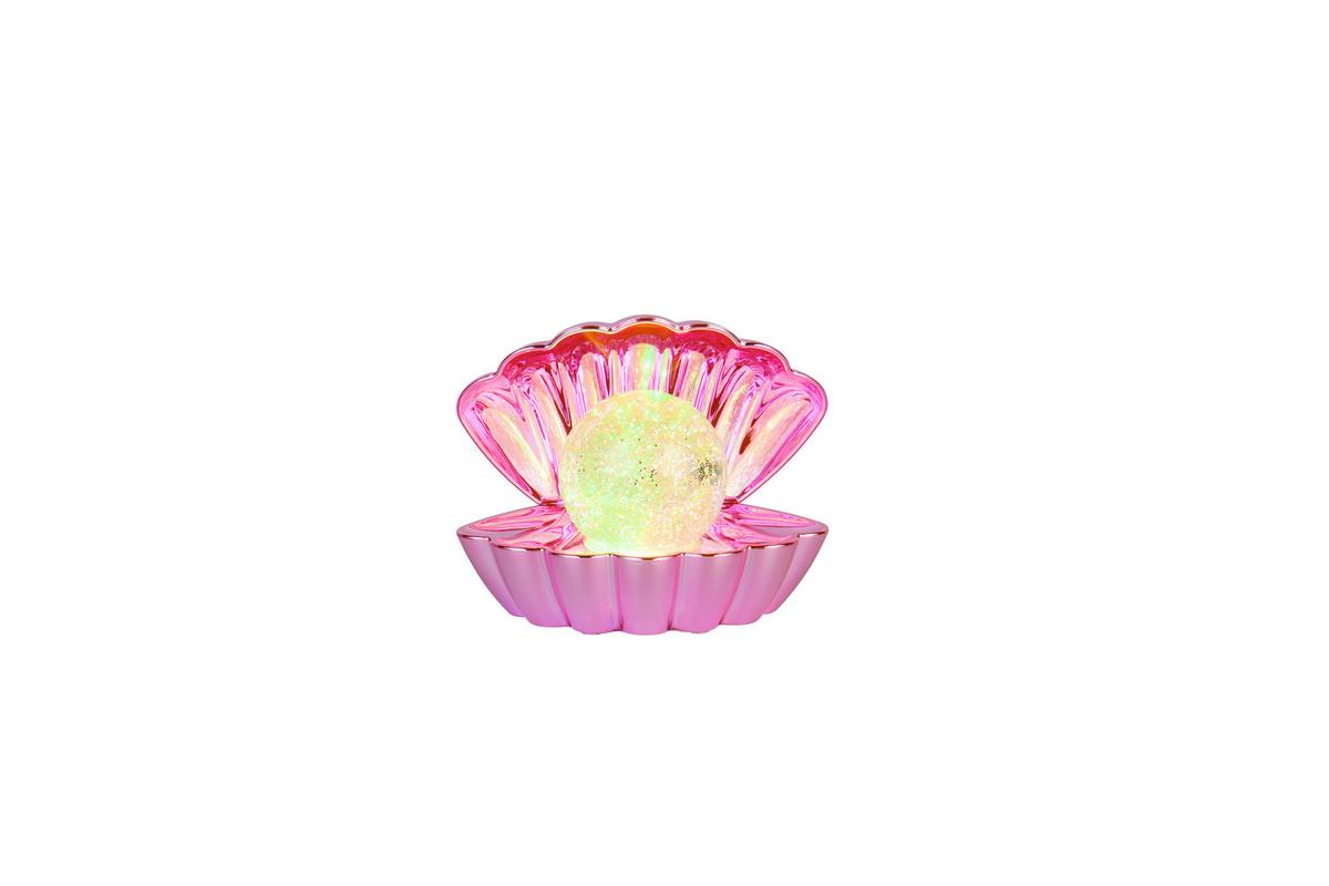 LED-TISCHLEUCHTE Glitzerkugel, pink, 0,80W - Pink/Transparent, Trend, Kunststoff (17.5/12,5/14,5cm)