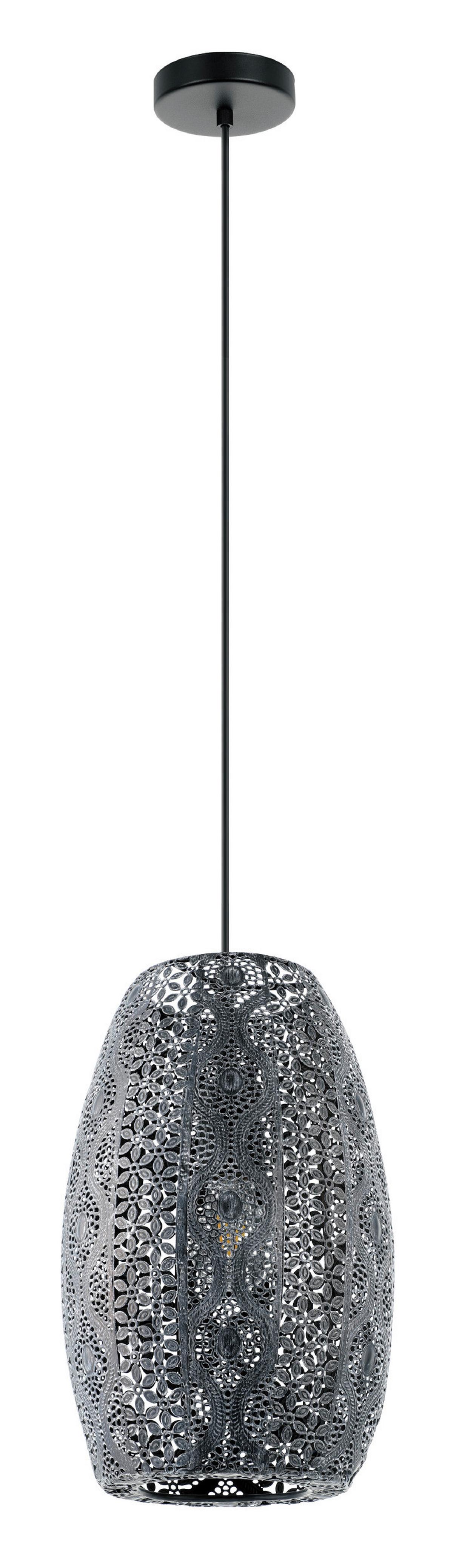 Hängeleuchte Riyadh H: 110 cm 1-Flammig, Stahl Schwarz - Schwarz, Basics, Metall (22,5/110cm) - Eglo