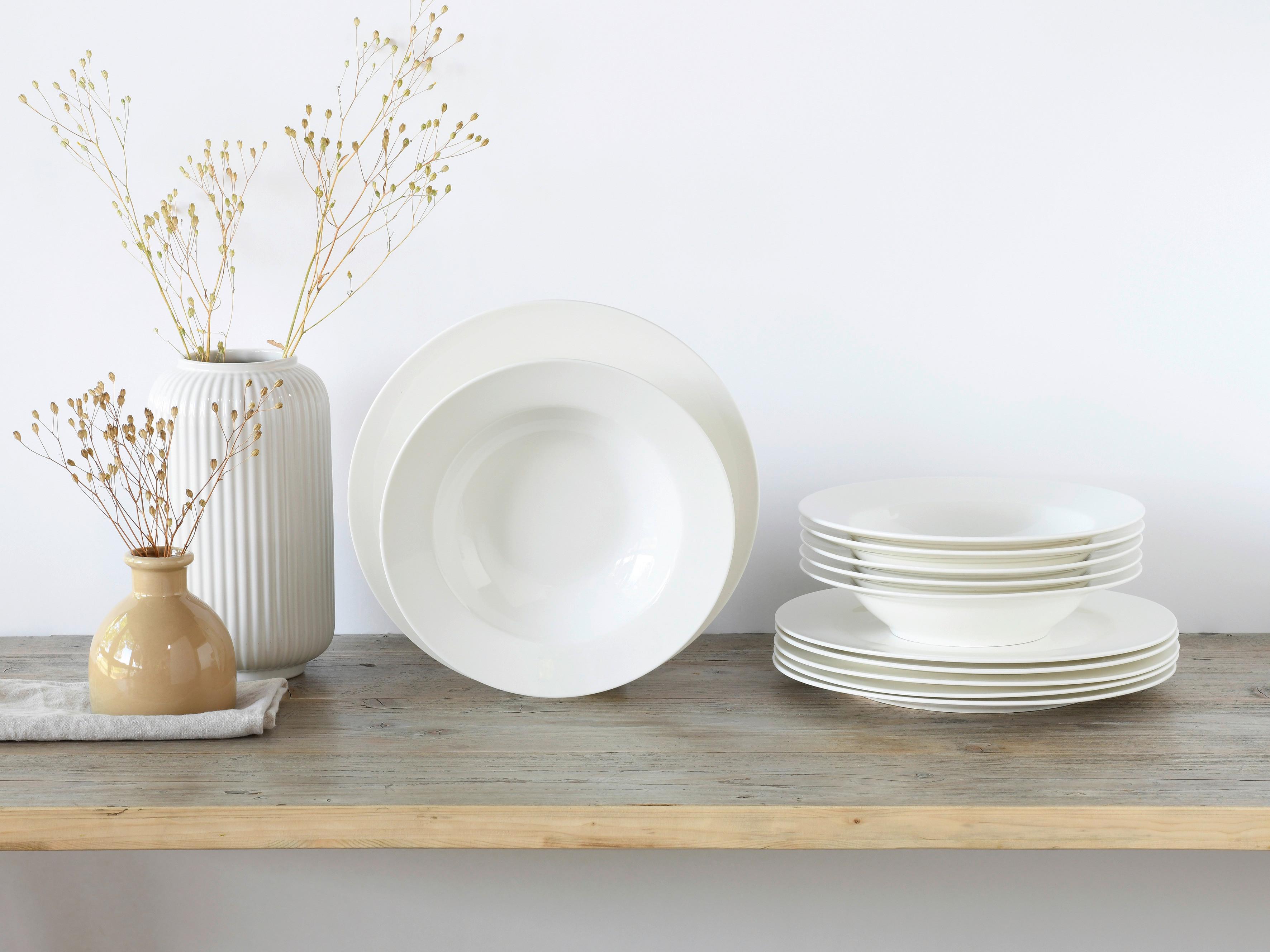 Fleur Royal 12-teilig Creme - Creme, Basics, Keramik - Creatable