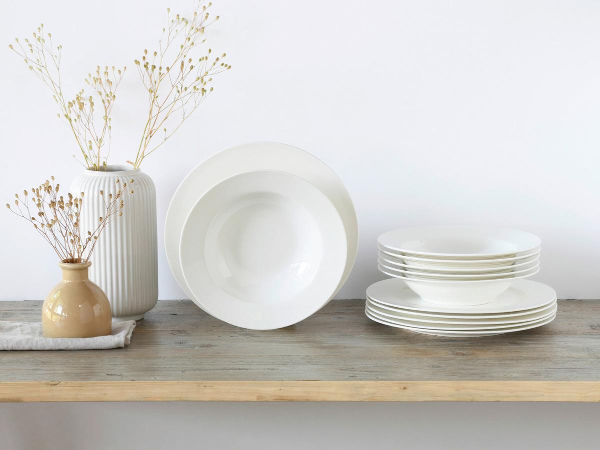 Fleur Royal 12-Teilig Creme - Creme, Basics, Keramik - Creatable