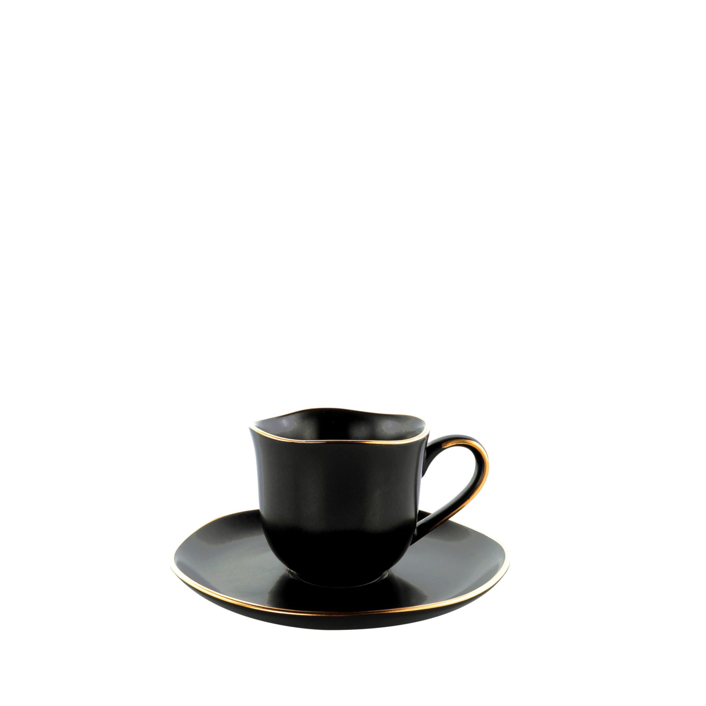 Šálek A Podšálek Na Espresso Onix - černá, Moderní, keramika - Premium Living