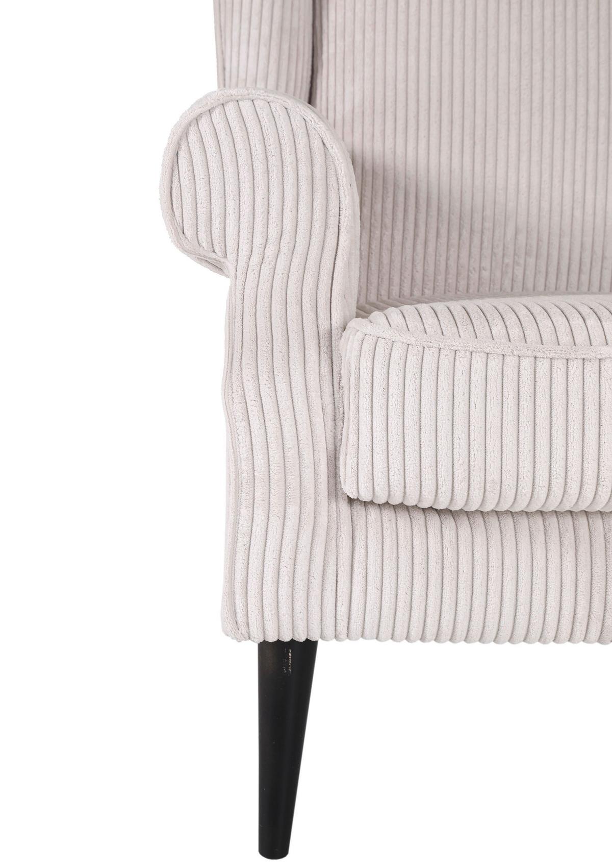 Křeslo - ušák VIOLA, béžový manšestr - černá/béžová, dřevo/textil (82/95/85cm) - Mömax