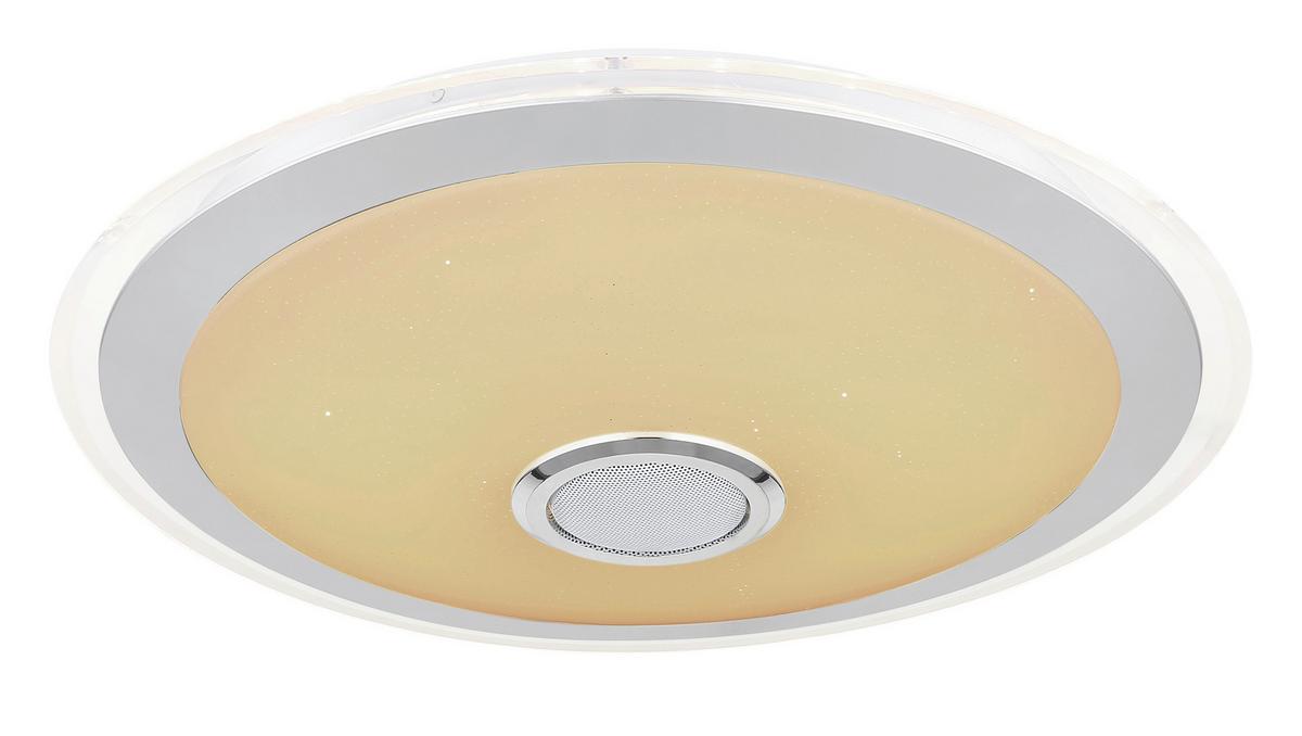 LED-Deckenleuchte 41371-24 - Chromfarben/Klar, KONVENTIONELL, Kunststoff/Metall (43/10,5cm) - Globo