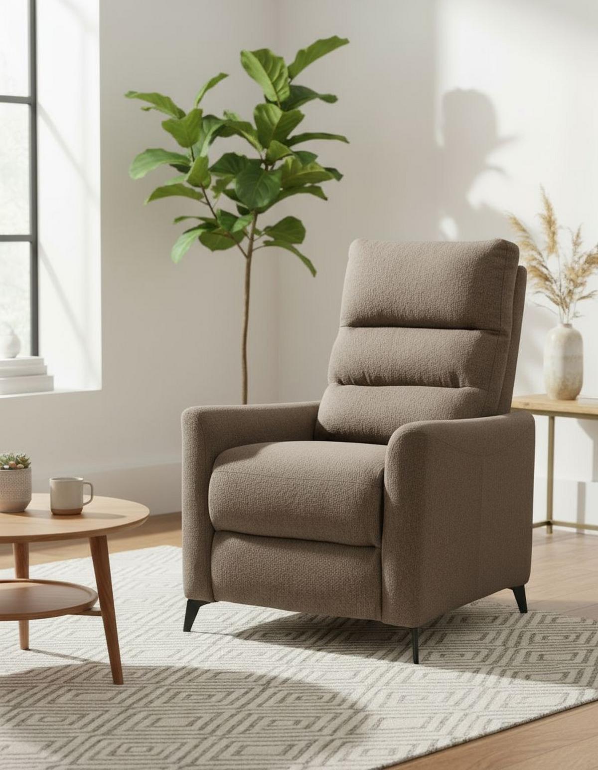 Relaxsessel Solace Braun/Schwarz B: 72 cm - Schwarz/Braun, Design, Textil/Metall (72/100/89cm) - Livetastic