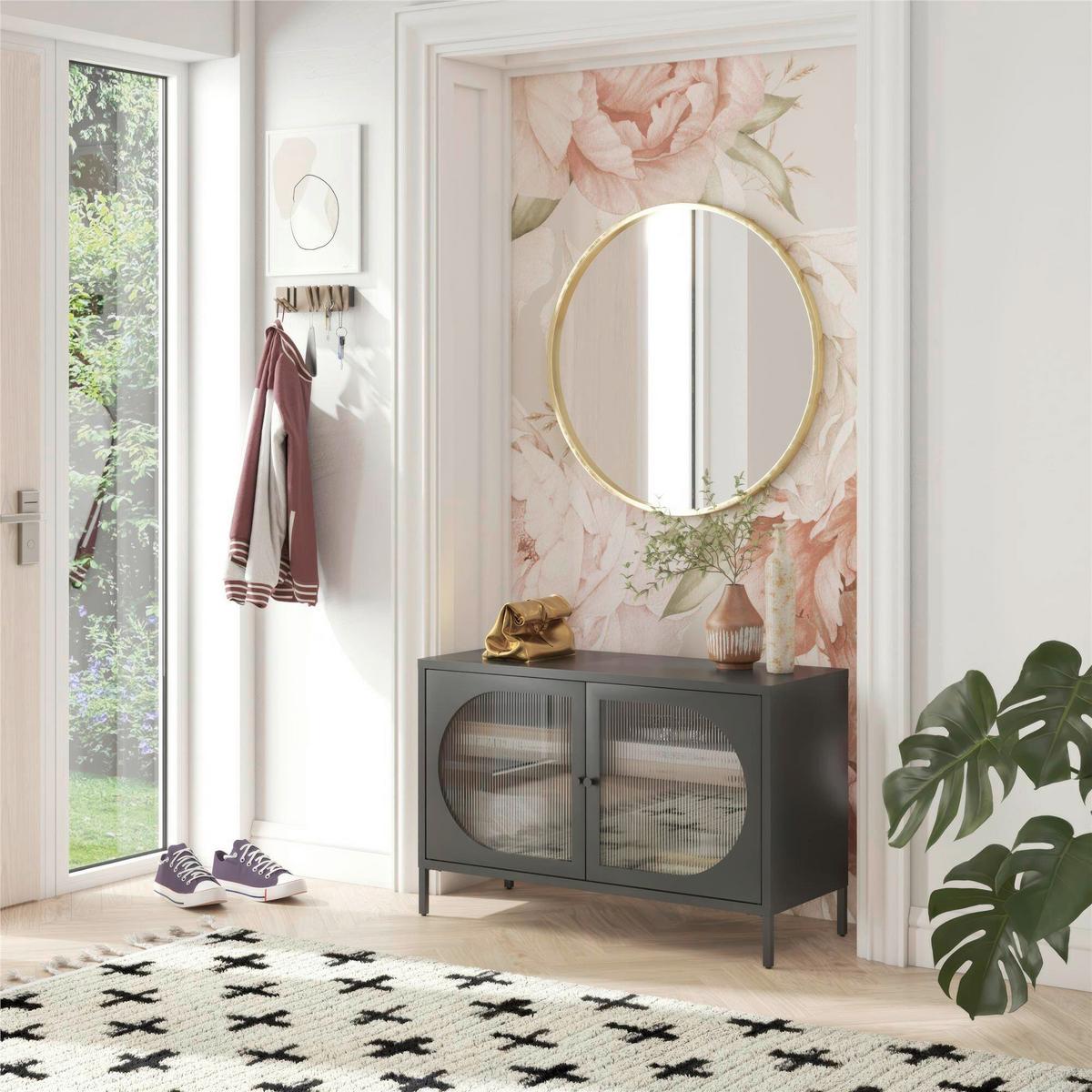 Kommode Luna Schwarz B: 100cm - Schwarz, Design, Glas/Metall (100/64/40cm) - MID.YOU