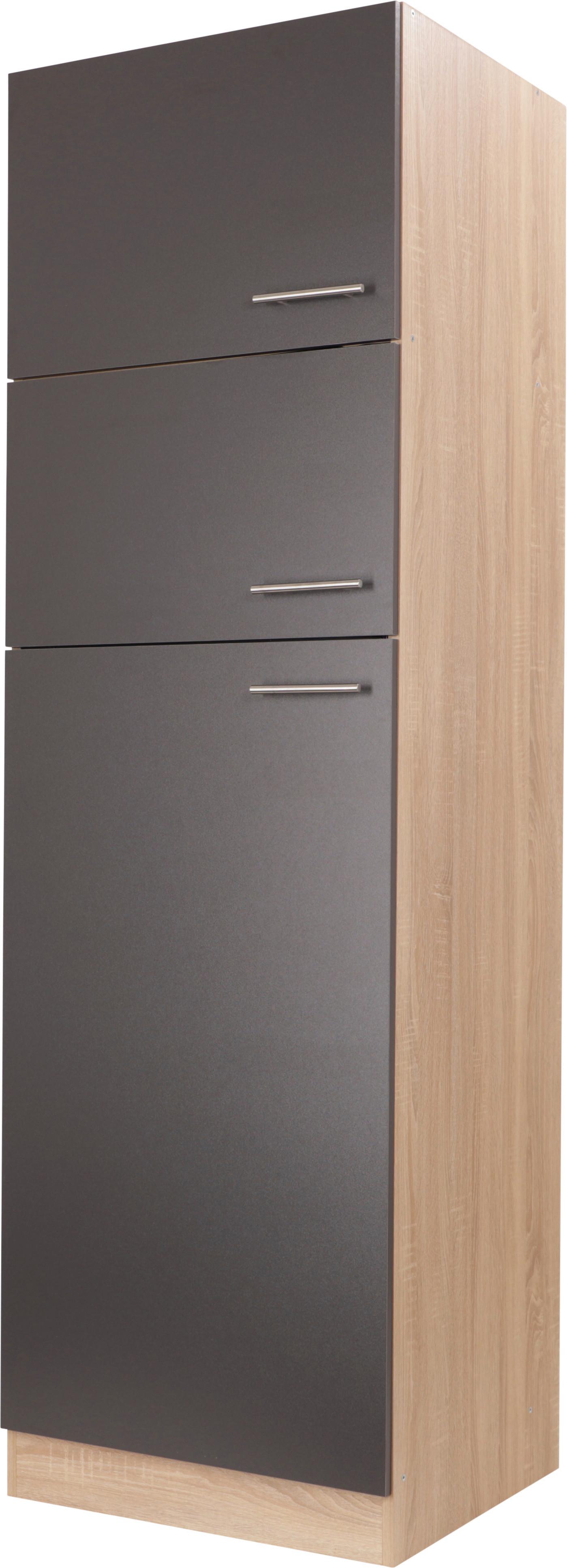 Geräteumbauschrank Merle Grau, Eiche Dekor B:60cm - Eichefarben/Grau, Basics, Holzwerkstoff (60/200/60cm) - Respekta