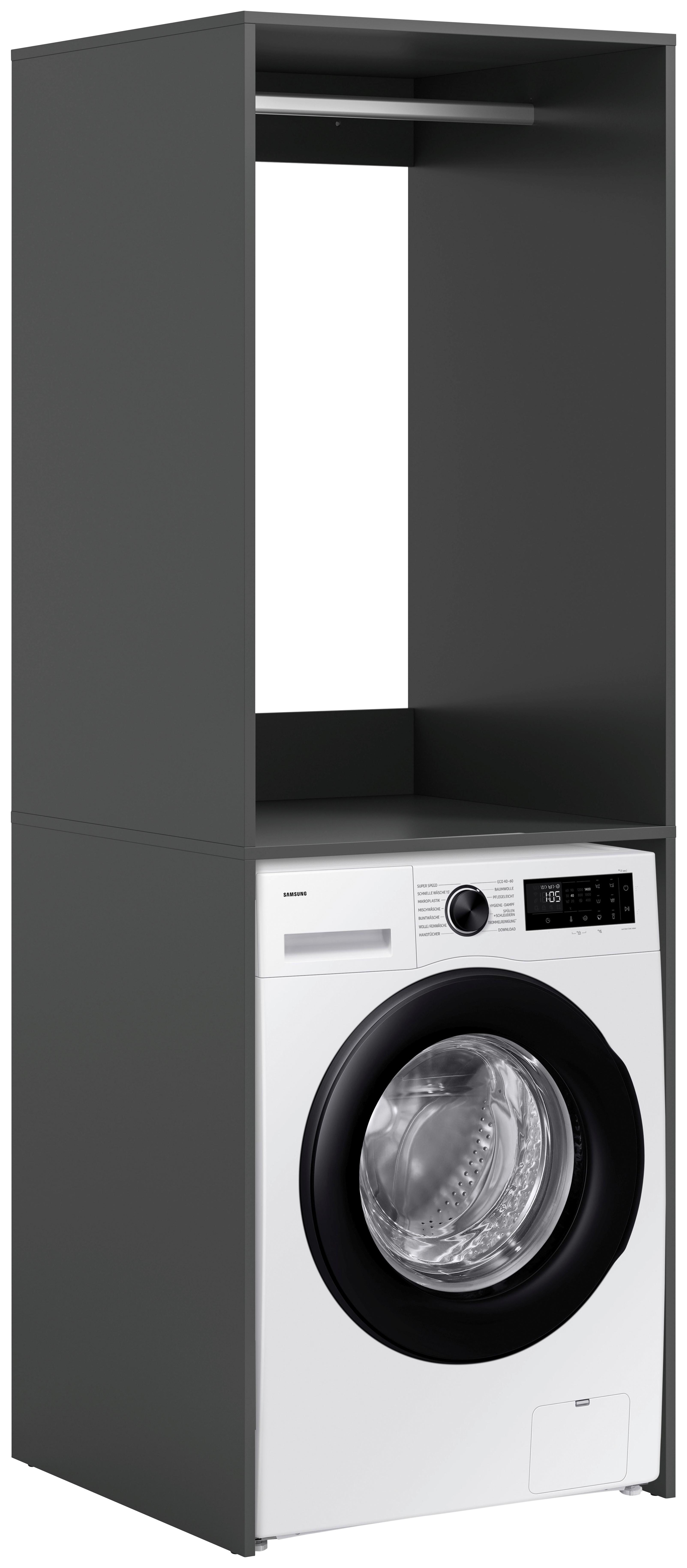 Waschmaschinenschrank Free Anthrazit B: 66cm - Anthrazit/Weiß, Basics, Holzwerkstoff (66/195/60cm) - MID.YOU