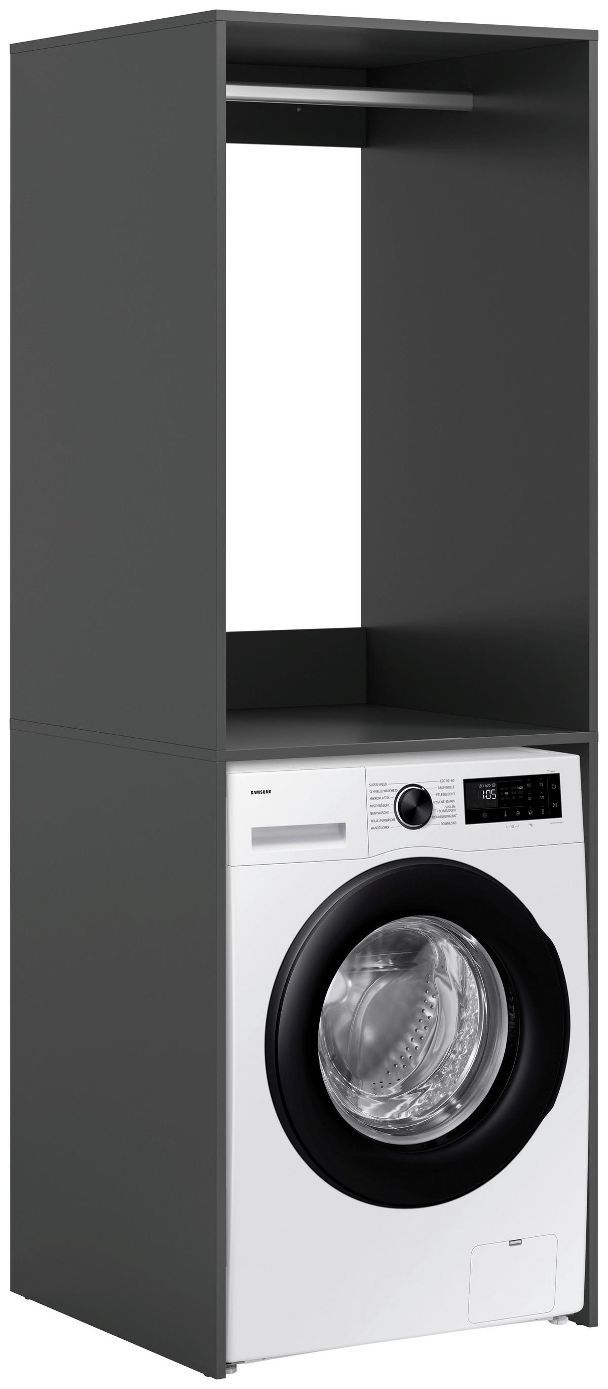 Waschmaschinenschrank Free Anthrazit B: 66cm - Anthrazit/Weiß, Basics, Holzwerkstoff (66/195/60cm) - MID.YOU