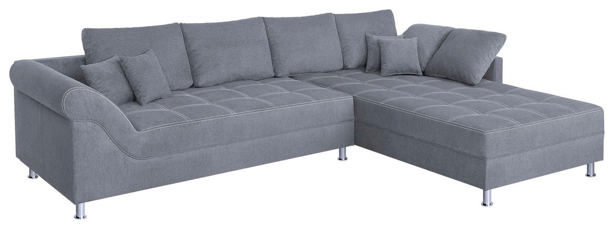 Rohová sedačka HANNA, oboustranná, šedá - šedá/černá, Design, kompozitní dřevo/textil (327/213cm) - P & B