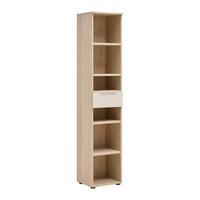 REGÁL SIENA - farba duba/chrómová, Modern, kov/kompozitné drevo (40/198/38cm) - Mömax