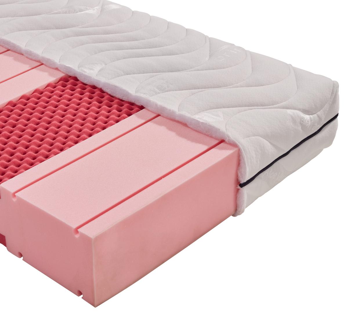 Komfortschaummatratze Comfort 90x200cm Mittelfest - Weiß, MODERN, Textil (90/200cm) - Livetastic