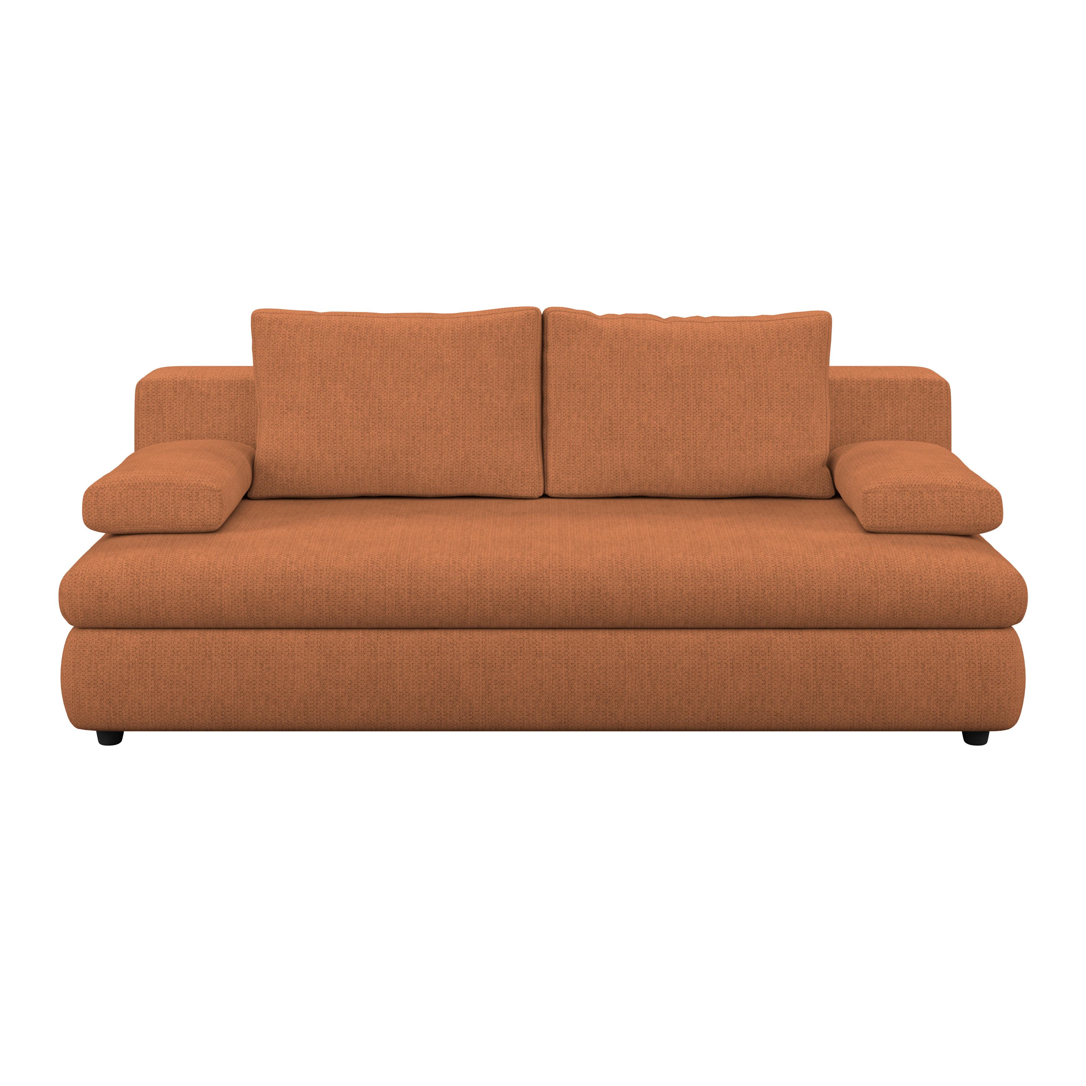3-Sitzer-Sofa Oslo Mit Schlaffunktion Terra - Terracotta, Trend, Holz/Kunststoff (205/72/100cm)
