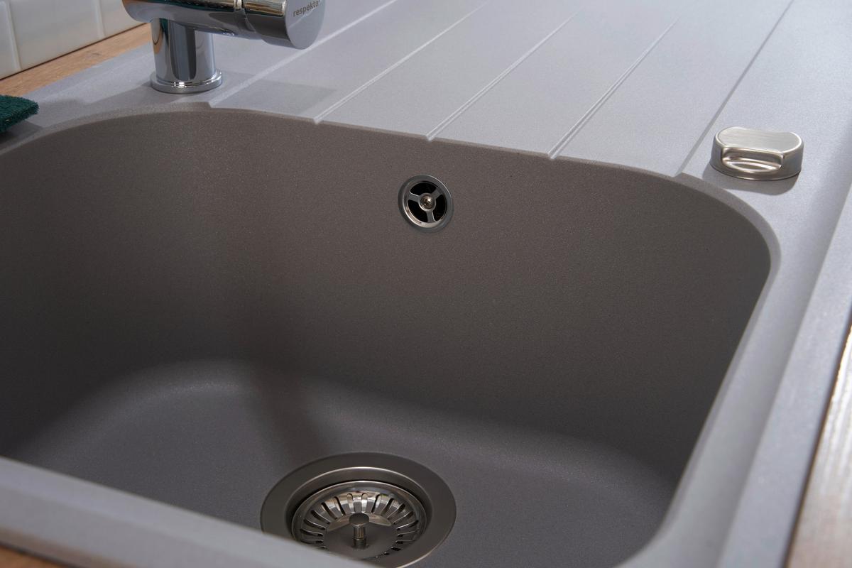 Spüle Respekta Stein Bxt: 86x50 cm - Grau, Trend, Stein (86/20,9/50cm) - Respekta