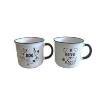 Sada šálok DOGS - čierna/biela, Konventionell, keramika (9,8/9,2cm) - Mömax