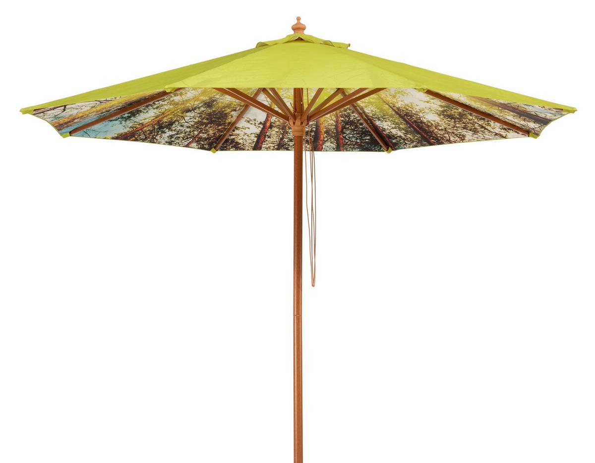 Sonnenschirm Malaga BxHxT: 300x257x300 cm Waldgrün - Waldgrün/Buchefarben, Basics, Textil/Metall (300/257cm) - Schneider