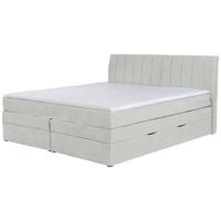 Boxspringbett Shark Hellgrau Lxf: Ca. 140x200 Cm - Hellgrau/Schwarz, Holzwerkstoff/Textil (140/200cm) - MID.YOU