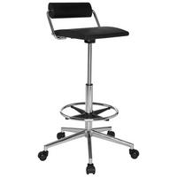 Bürohocker Top Work 28 Höhenverstellbar Schwarz - Schwarz, MODERN, Kunststoff/Metall (62/80/62cm) - MID.YOU