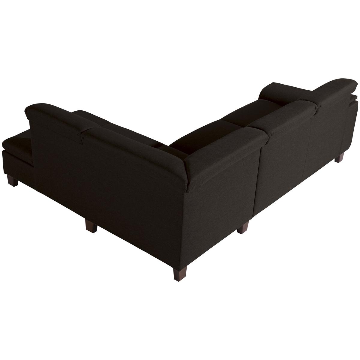 Ecksofa Aaron Dunkelbraun Flachgewebe - Dunkelbraun/Nussbaumfarben, Design, Textil (247/187cm) - Max Winzer