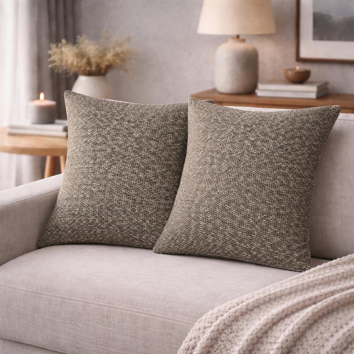 Kissenhüllen-Set Fjella - Sandfarben, Basics, Textil (50/50cm)