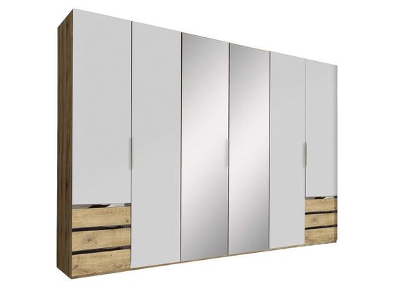 Drehtürenschrank mit Spiegel 300cm Level 36a, Weiß Dekor - Eichefarben/Weiß, MODERN, Glas/Holzwerkstoff (300/216/58cm) Drehtürenschrank mit Spiegel 300cm Level 36a, Weiß Dekor - Eichefarben/Weiß, MODERN, Glas/Holzwerkstoff (300/216/58cm)