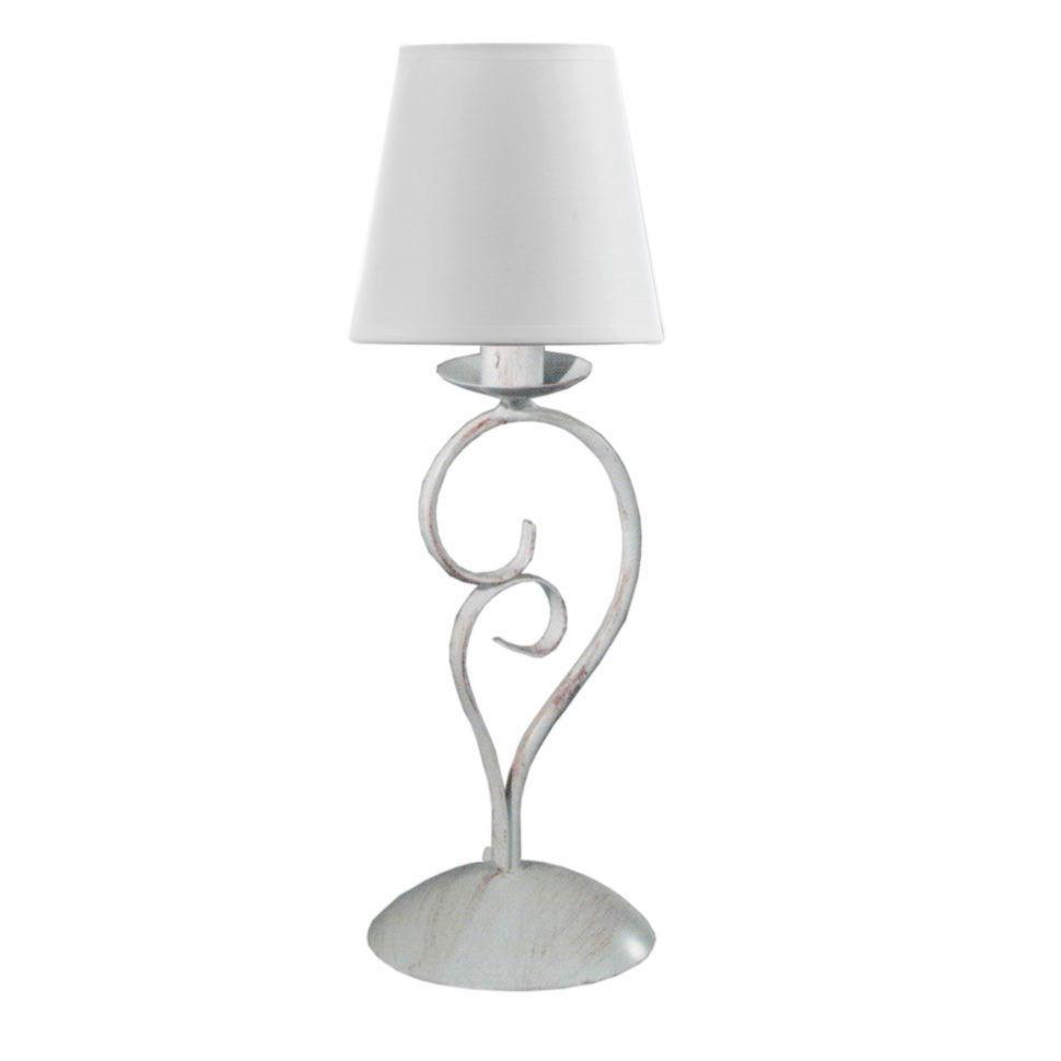 Nachttischleuchte 4885/L - Weiß, KONVENTIONELL, Textil/Metall (15/50cm)
