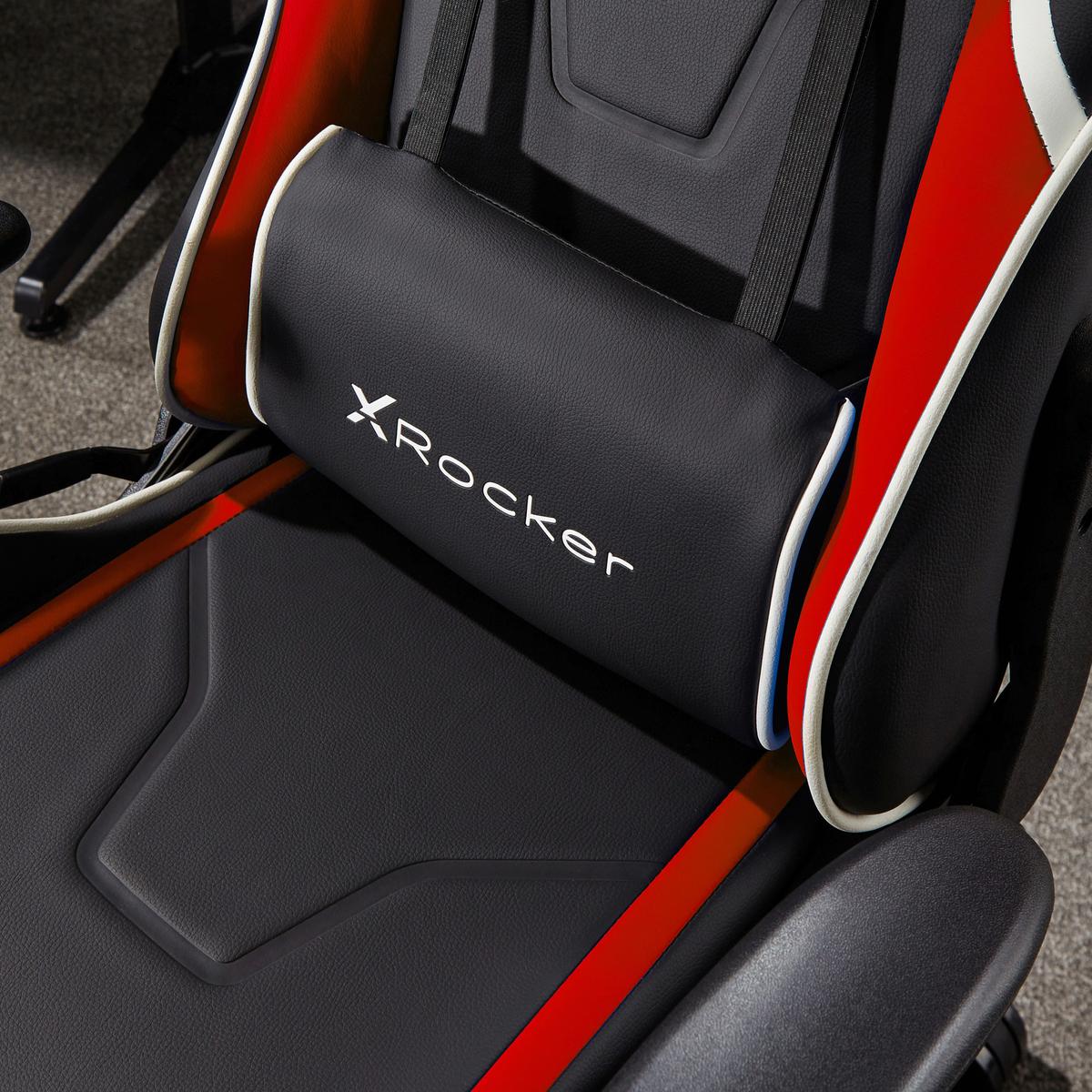 Gaming Stuhl Egility Compact Lederlook, Rot/Schwarz/Weiß - Rot/Schwarz, MODERN, Kunststoff/Textil (55/113/62,5cm) - X Rocker