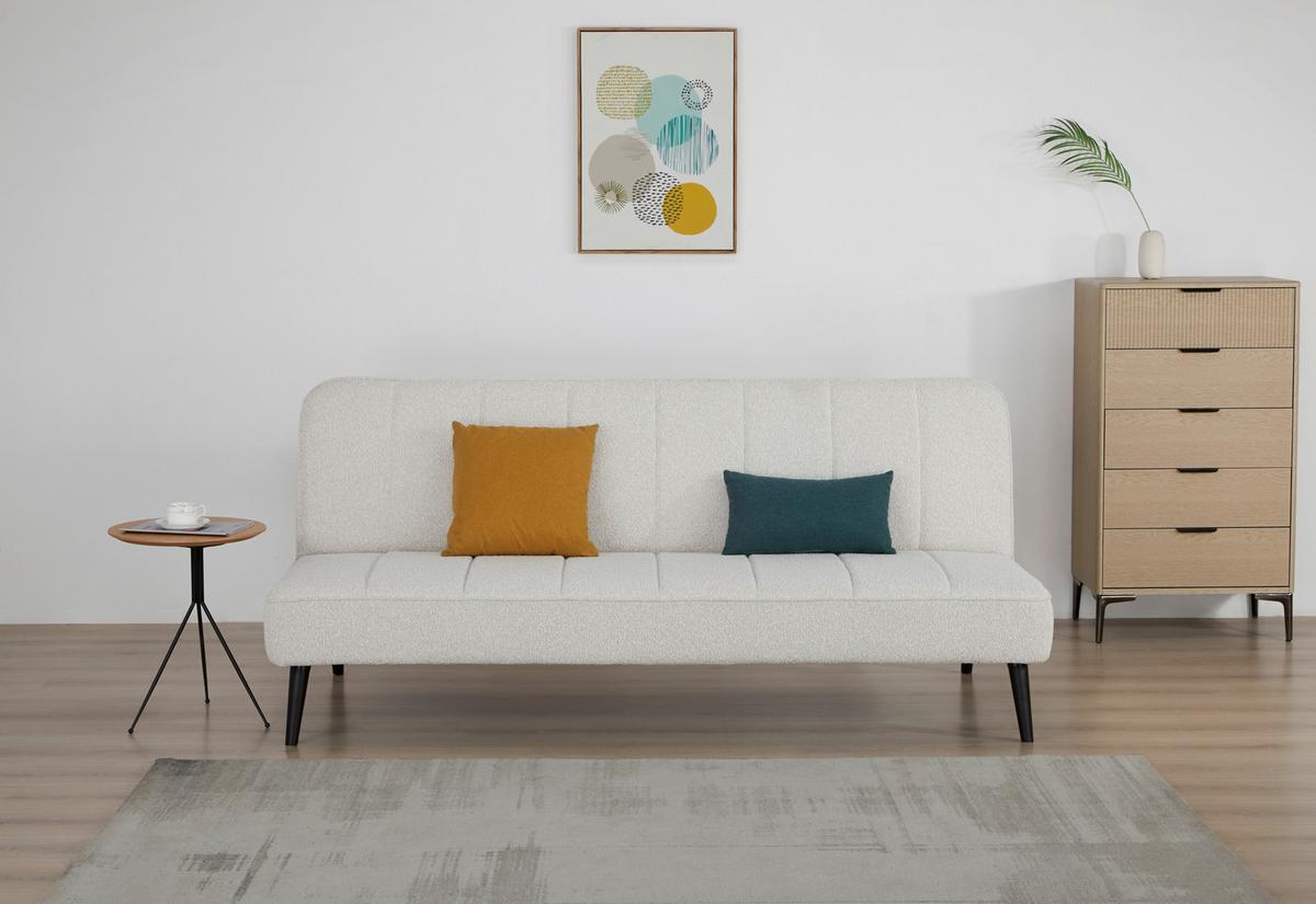 Schlafsofa Lino Beige B: 192 cm - Beige/Schwarz, Design, Holz/Textil (192/82/90cm) - Livetastic