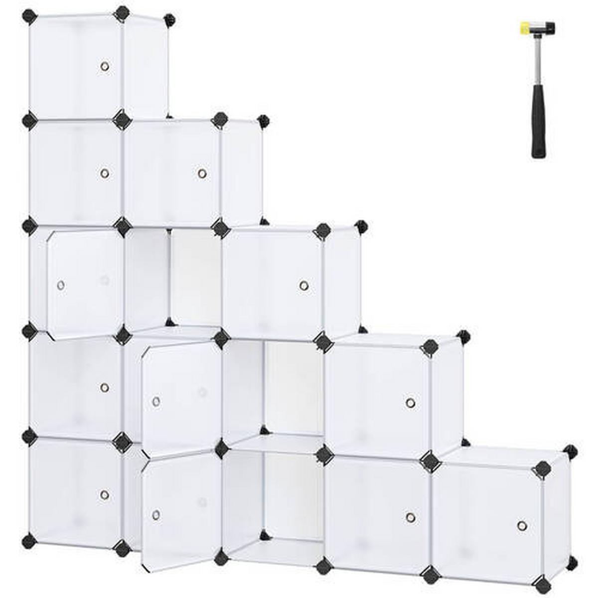 Regalkombination 16 Würfel B: 153 cm Metall/Weiß - Weiß, Basics, Kunststoff/Metall (153/153/31cm) - Boxxx