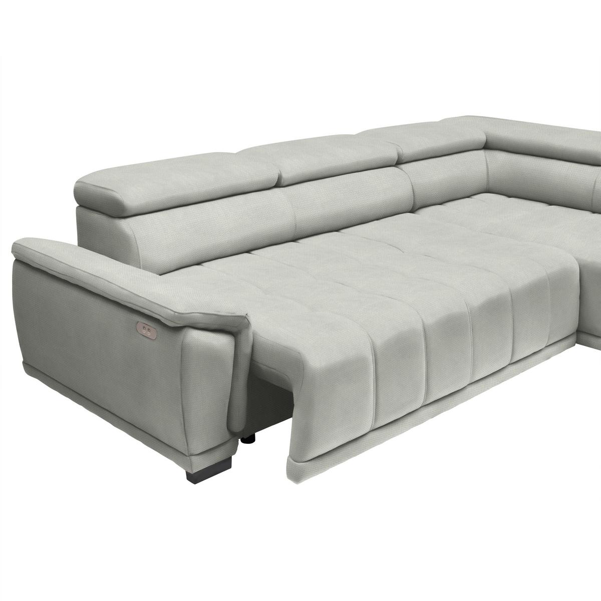 Rohová sedačka GRINALDI, pravá, piesková - čierna/piesková, Modern, textil/plast (283/206cm) - Premium Living