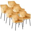 Armlehnstuhl-Set 6-Teilig Braun B: 48,5 cm - Schwarz/Braun, Design, Holzwerkstoff/Kunststoff (48,5/84/48cm) - MID.YOU