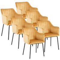 Armlehnstuhl-Set 6-Teilig Braun B: 48,5 cm - Schwarz/Braun, Design, Holzwerkstoff/Kunststoff (48,5/84/48cm) - MID.YOU