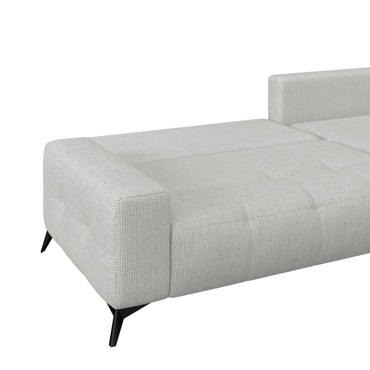 Ecksofa Mauro Türkis, mit Schlaffunktion - Blaugrau/Schwarz, Trend, Textil (290/175cm) - Luca Bessoni