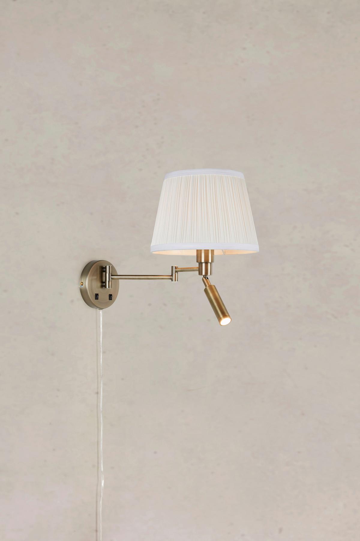 Wandleuchte Pivot Wall 2l Offwhite/Antique - Messingfarben, Design, Metall (25/32/42,5cm) - Markslöjd