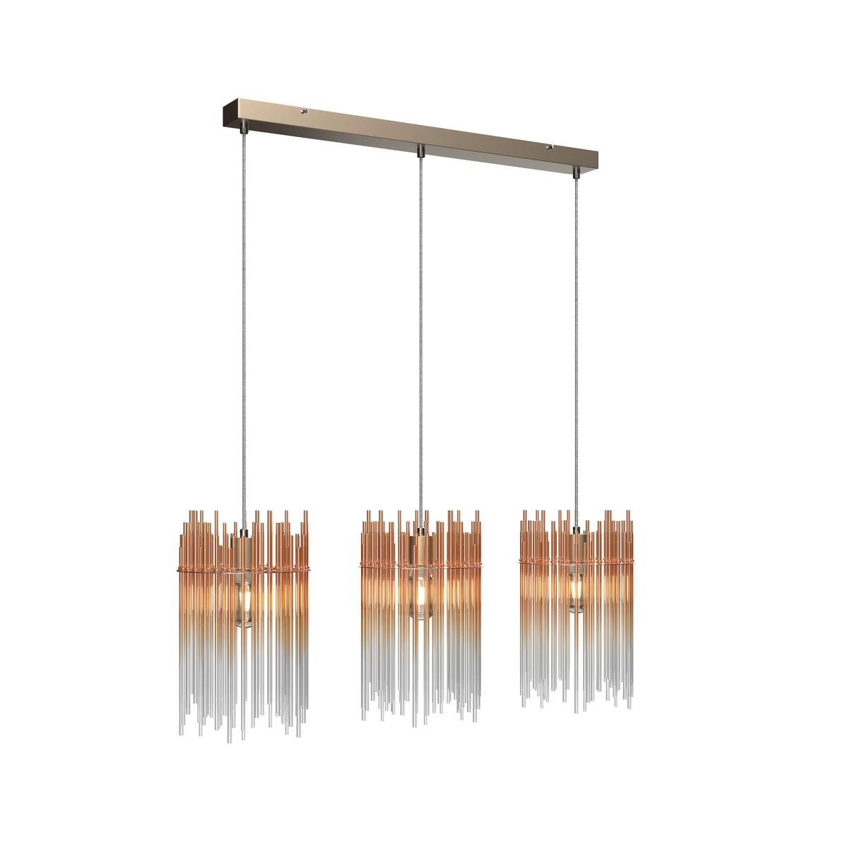 HÄNGELEUCHTE STAB - Champagner/Transparent, MODERN, Glas/Kunststoff (81/20/150cm)