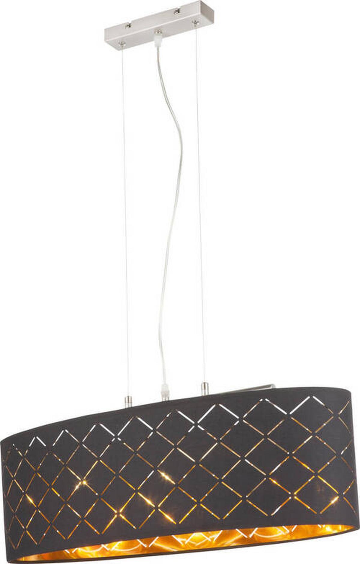 Led-hängeleuchte 15229h2lmds - Goldfarben/Schwarz, Design, Textil/Metall (65/25/140cm) - Globo