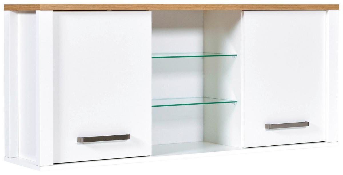 Závěsná skříňka SAN SAN - bílá/barvy stříbra, Moderní, kov/kompozitní dřevo (130,3/57,5/33cm) - Mömax