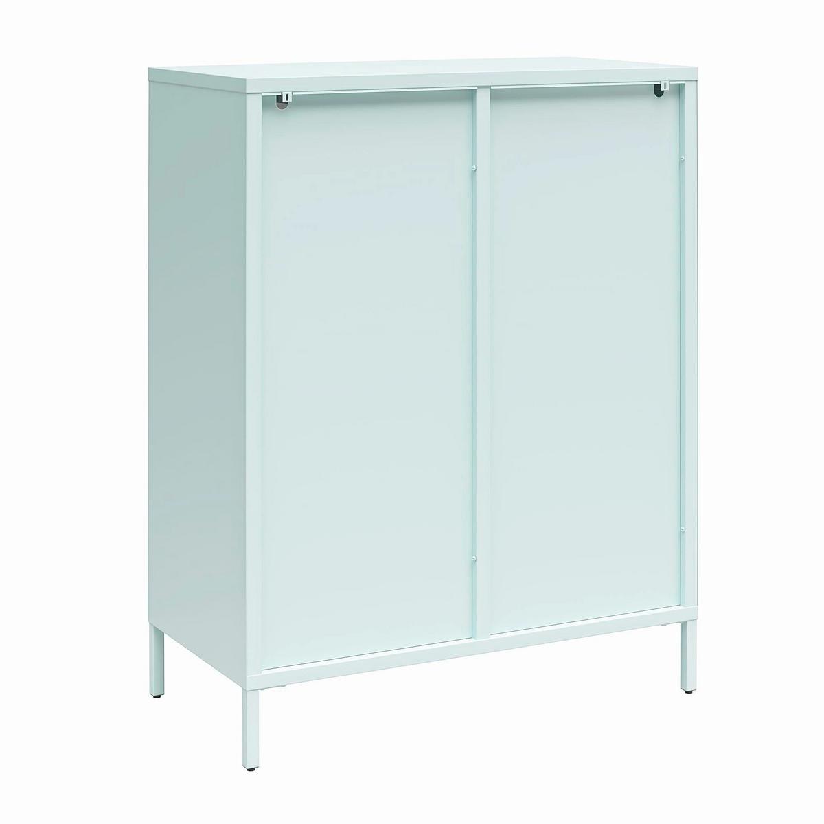 Highboard Luna Blau B: 80cm - Blau/Transparent, Design, Glas/Metall (80/102/40cm) - MID.YOU