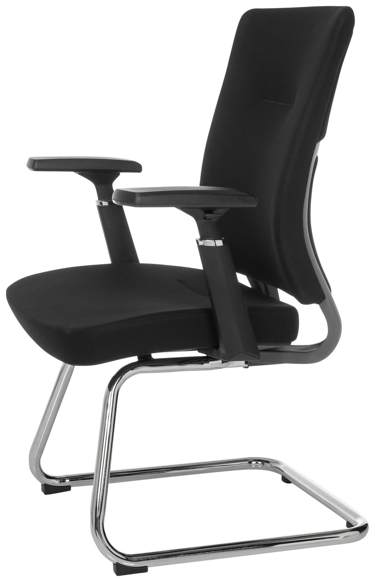 Besucherstuhl Captivo Pro V Schwarz B: 67 cm - Silberfarben/Schwarz, MODERN, Kunststoff/Textil (67/100/62cm) - MID.YOU