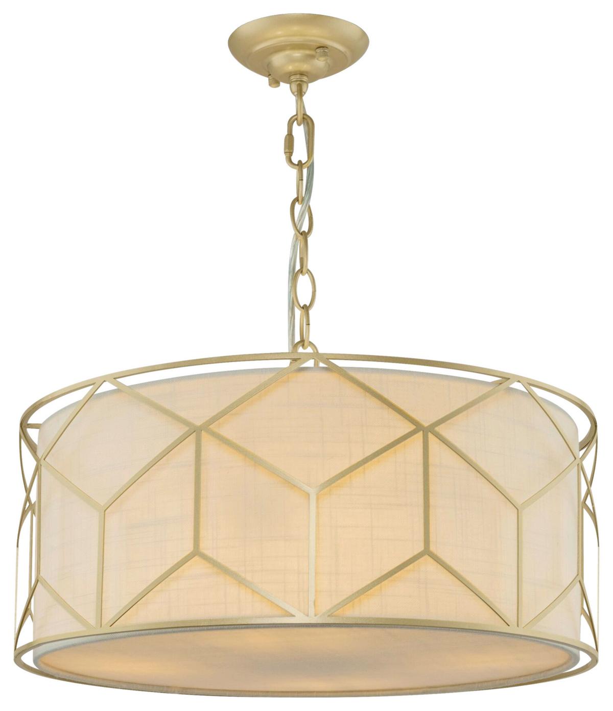 Pendelleuchte Messina - Goldfarben, Basics, Kunststoff/Textil (49/19/45cm) - MAYTONI