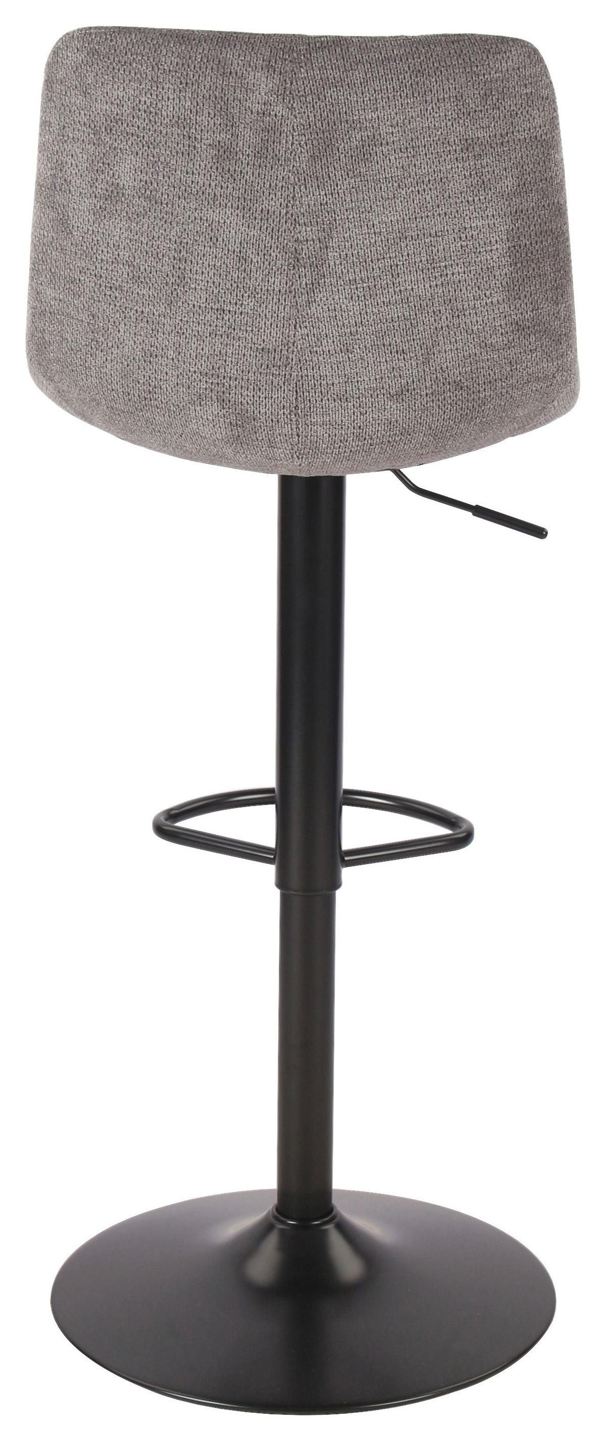 Barhocker höhenverstellbar Bretone Dunkelgrau - Dunkelgrau/Schwarz, MODERN, Textil/Metall (47/113,5/53cm)