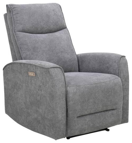Polohovateľné TV kreslo Leon, sivé - čierna/sivá, Konventionell, textil/plast (85/105/97cm) - Ondega