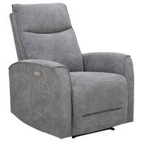 Polohovateľné TV kreslo Leon, sivé - čierna/sivá, Konventionell, textil/plast (85/105/97cm) - Ondega