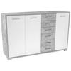 Kommode B 190 Cm Q-big New, Beton Optik/weiß - Weiß/Grau, MODERN, Holz (190/105/44cm)