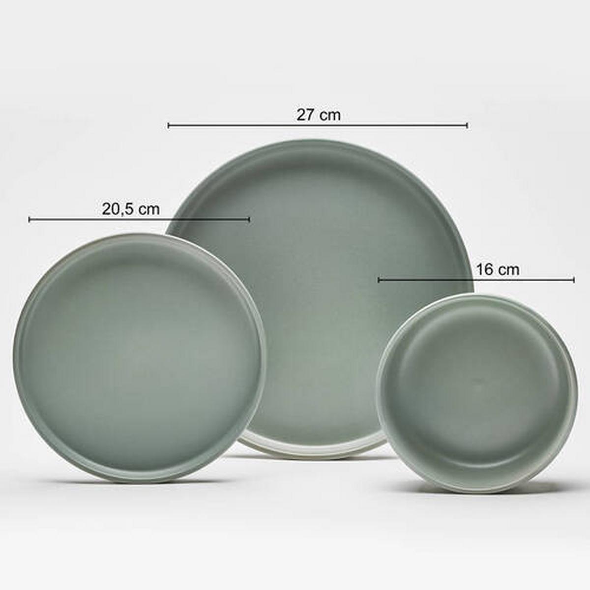 Kombiservice Salbeigrün B: 30 cm - Salbeigrün, KONVENTIONELL, Keramik (30/30/30cm) - Van Well