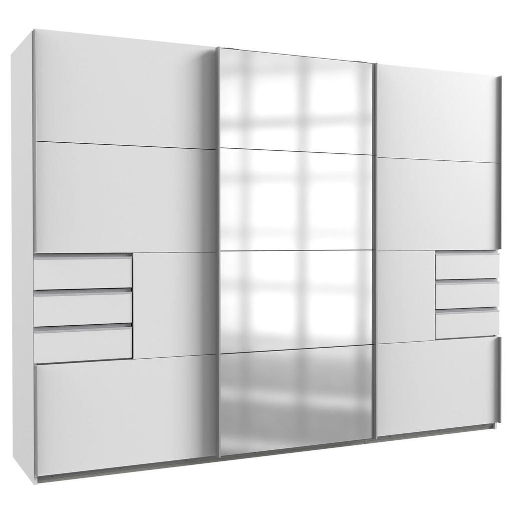 Schwebetürenschrank m. Spiegel 270 cm Saigon Weiß