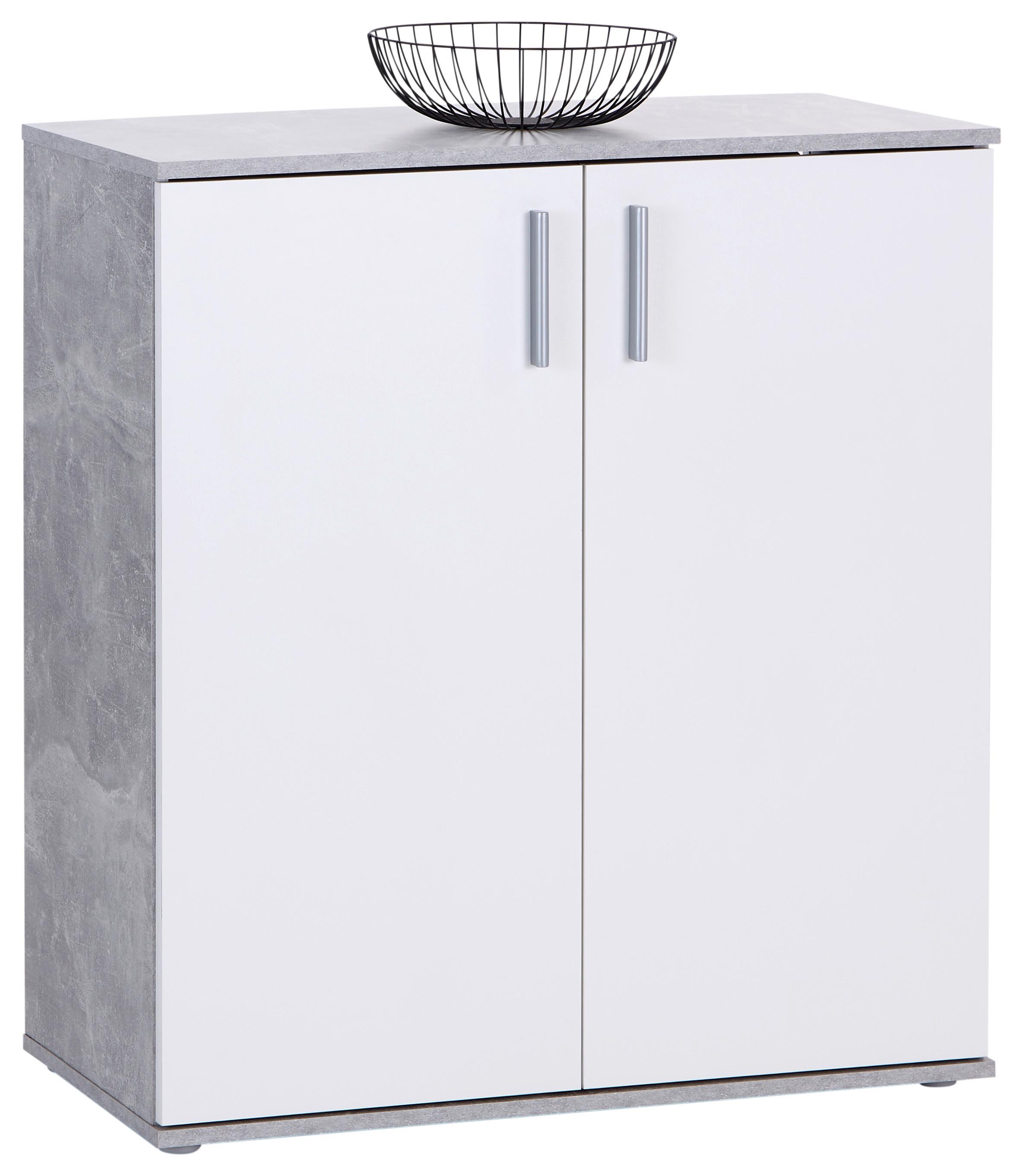 Komód Ina 88/95 Cm - világosszürke/fehér, Modern, faalapú anyag (88,2/94,8/38,3cm)