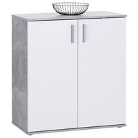 Komód Ina 88/95 Cm - világosszürke/fehér, Modern, faalapú anyag (88,2/94,8/38,3cm)